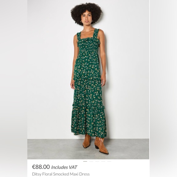 APRICOT 🍑- Floral Green Maxi Dress - Picture 2 of 7